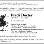 Traueranzeige Fredi Docter