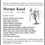 Traueranzeige Werner Kosel