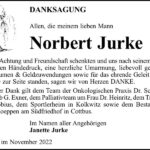 Danksagung Norbert Jurke