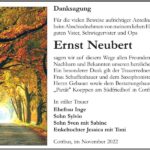 Danksagung Ernst Neubert