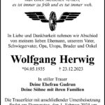 Traueranzeige Wolfgang Herwig