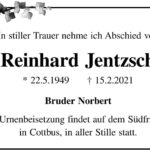 Traueranzeige Reinhard Jentzsch