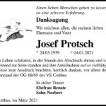 Danksagung Josef Protsch