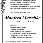 Traueranzeige Manfred Matschke