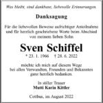Danksagung Sven Schiffel
