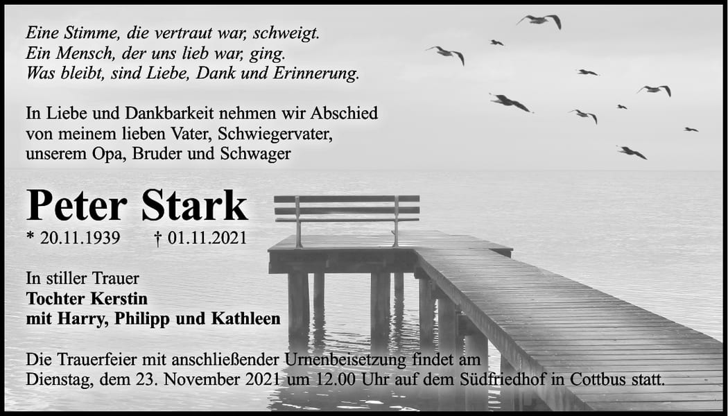Traueranzeige Peter Stark