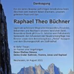 Danksagung Raphael Theo Büchner