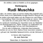 Danksagung Rudi Muschka