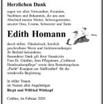 Danksagung Edith Homann