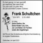 Traueranzeige Frank Schultchen