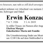 Traueranzeige Erwin Konzack
