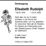 Danksagung Elisabeth Rudolph