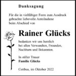 Danksagung Rainer Glücks