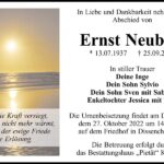 Traueranzeige Ernst Neubert