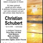 Traueranzeige Christian Schubert