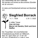 Traueranzeige Siegfried Borrack