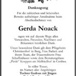 Danksagung Gerda Noack