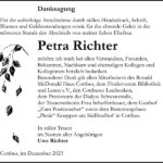 Danksagung Petra Richter