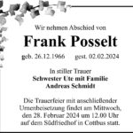 Traueranzeige Frank Posselt