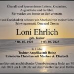 Traueranzeige Loni Ehrlich, geb. Kaiser