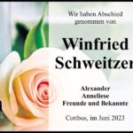 Traueranzeige Winfried Schweitzer