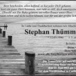 Traueranzeige Stephan Thümmler