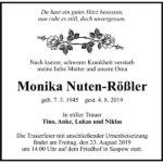 Traueranzeige Monika Nuten-Rößler