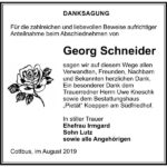 Danksagung Georg Schneider