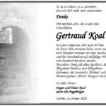 Danksagung Gertraud Koal