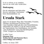 Danksagung Ursula Stark