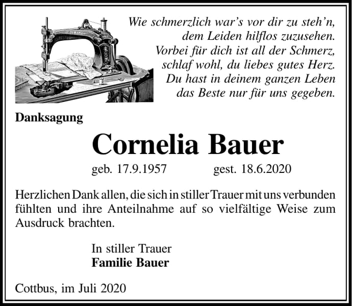Danksagung Cornelia Bauer