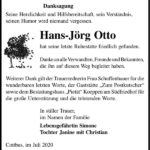 Danksagung Hans-Jörg Otto