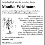 Danksagung Monika Weidmann