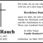 Danksagung Irene Rauch