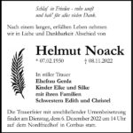 Traueranzeige Helmut Noack