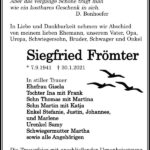 Traueranzeige Siegfried Frömter