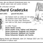 Traueranzeige Gotthard Gradetzke