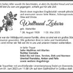 Traueranzeige Waltraud Zickora, geb. Matschke