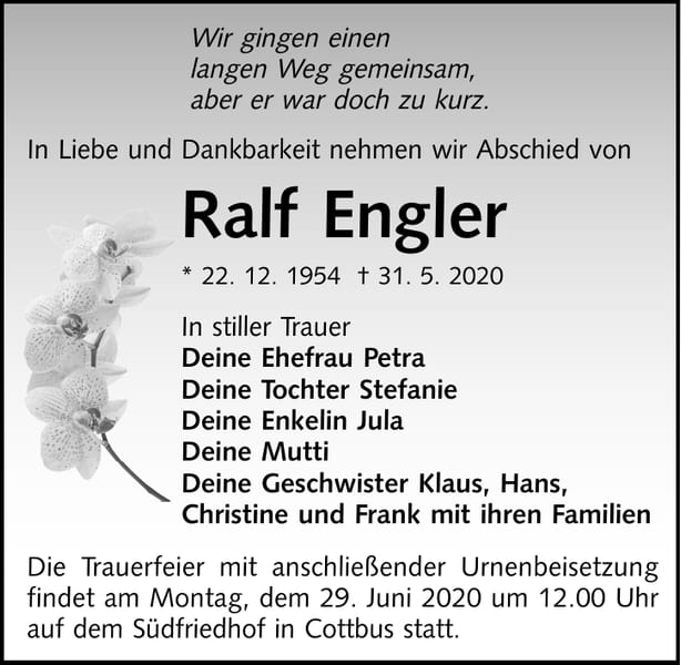 Traueranzeige Ralf Engler