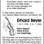 Traueranzeige Erhard Beyer