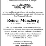 Traueranzeige Reiner Münzberg