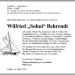 Danksagung Wilfried „Sohni“ Behrendt