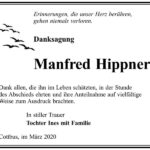 Danksagung Manfred Hippner