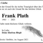 Traueranzeige Frank Plath