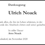 Danksagung Ulrich Noack