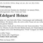 Danksagung Edelgard Heinze