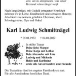 Traueranzeige Karl Ludwig Schmittnägel