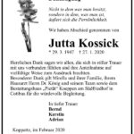 Danksagung Jutta Kossick