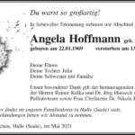 Traueranzeige Angela Hoffmann, geb. Nitzsche