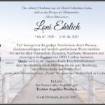 Danksagung Loni Ehrlich